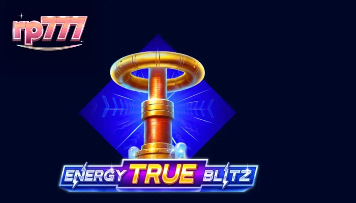 Tampilan layar slot Energy True Blitz dengan grafis neon yang cerah di perangkat seluler.